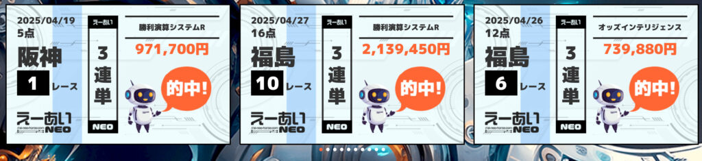 えーあいNEO(ネオ)の的中実績